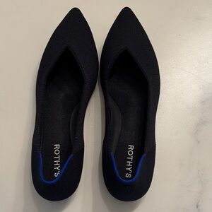 Rothy's Women's The Point 2 Black and Blue Flats size 10.5